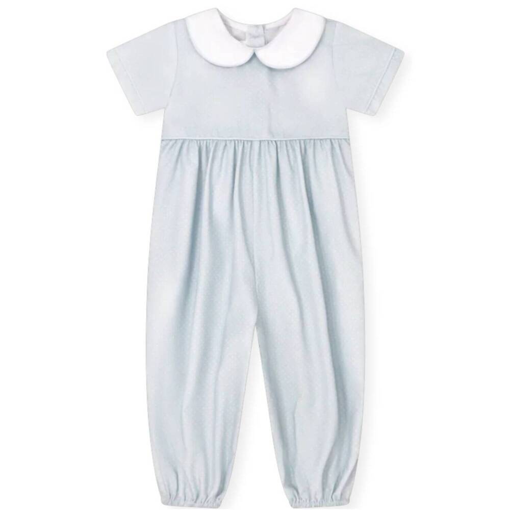 NEW LULLABY SET girls rover romper in bellevue blue bitty dot